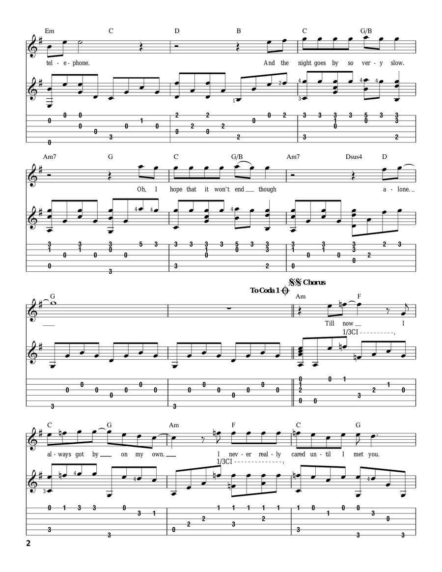 Alone Alone Acoustic Guitar scores gallery preview page 2