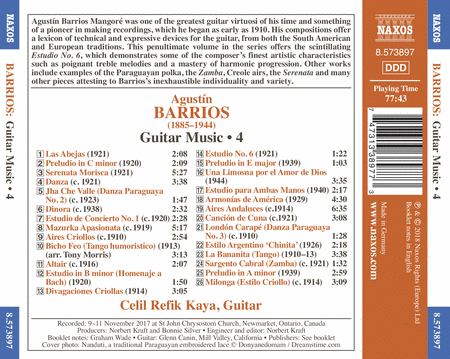 Barrios: Guitar Music, Vol. 4