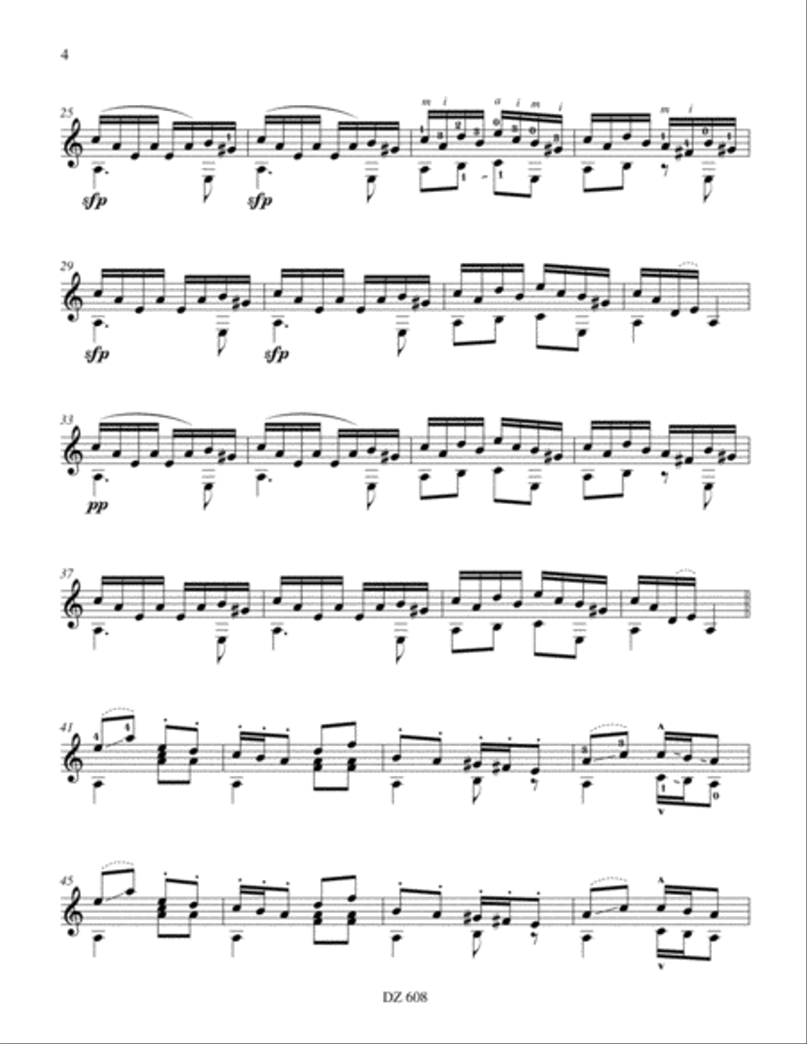 Three Pieces in Folk Style Classical Guitar scores gallery preview page 4