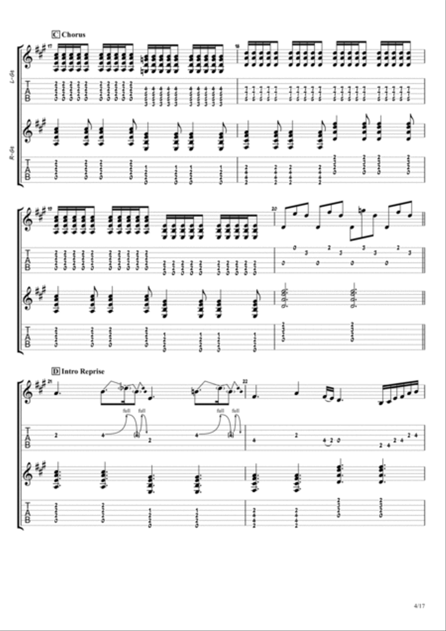 Tuesday's Gone Guitar Tablature scores gallery preview page 4