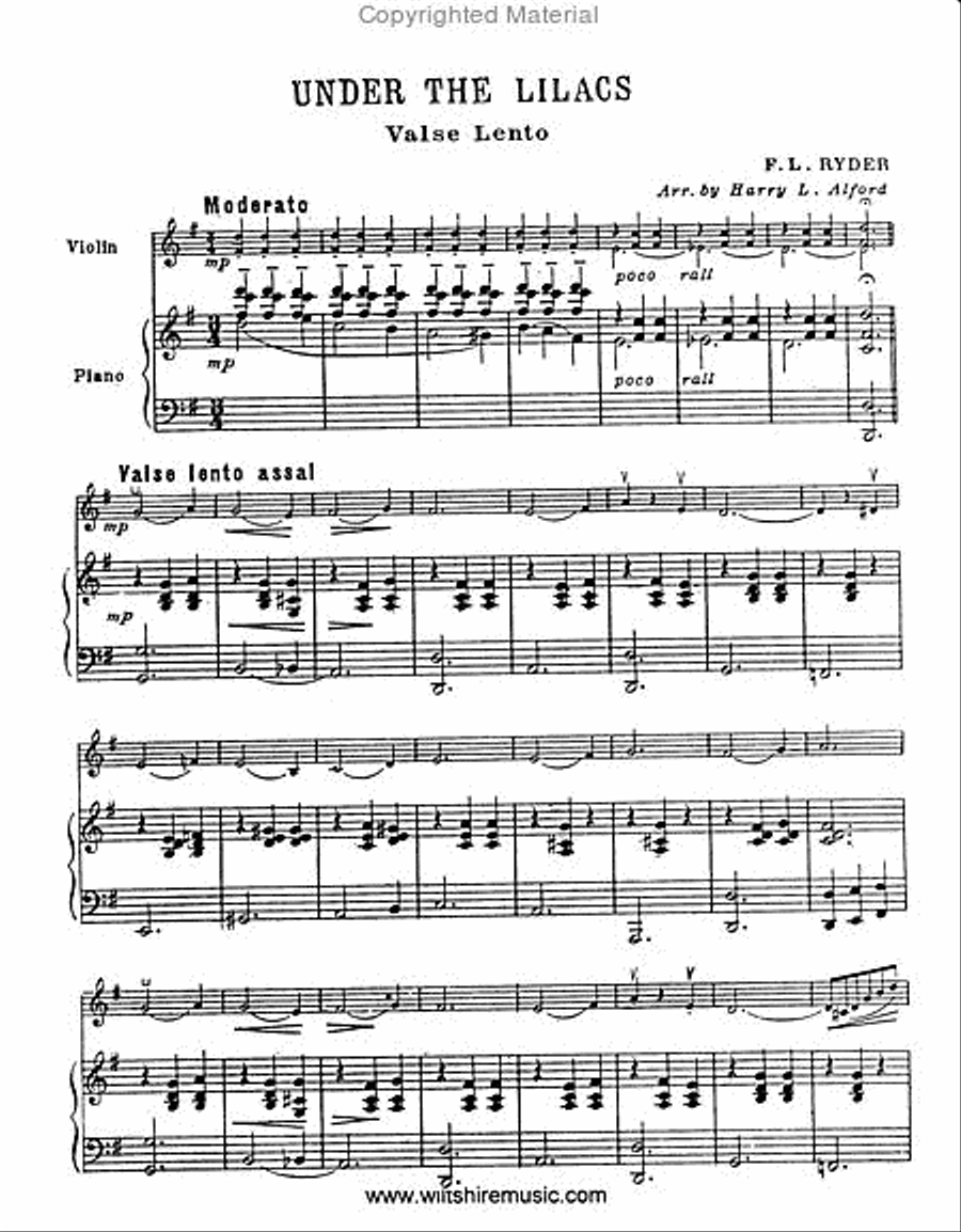 Under the Lilacs Under the Lilacs Violin Solo scores gallery preview page 2
