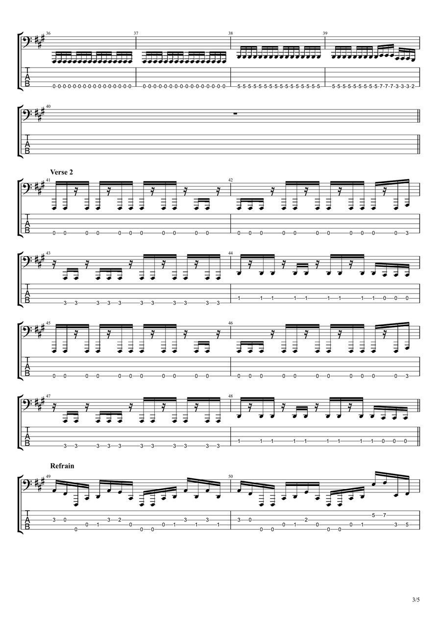 Jaded Guitar Tablature scores gallery preview page 3
