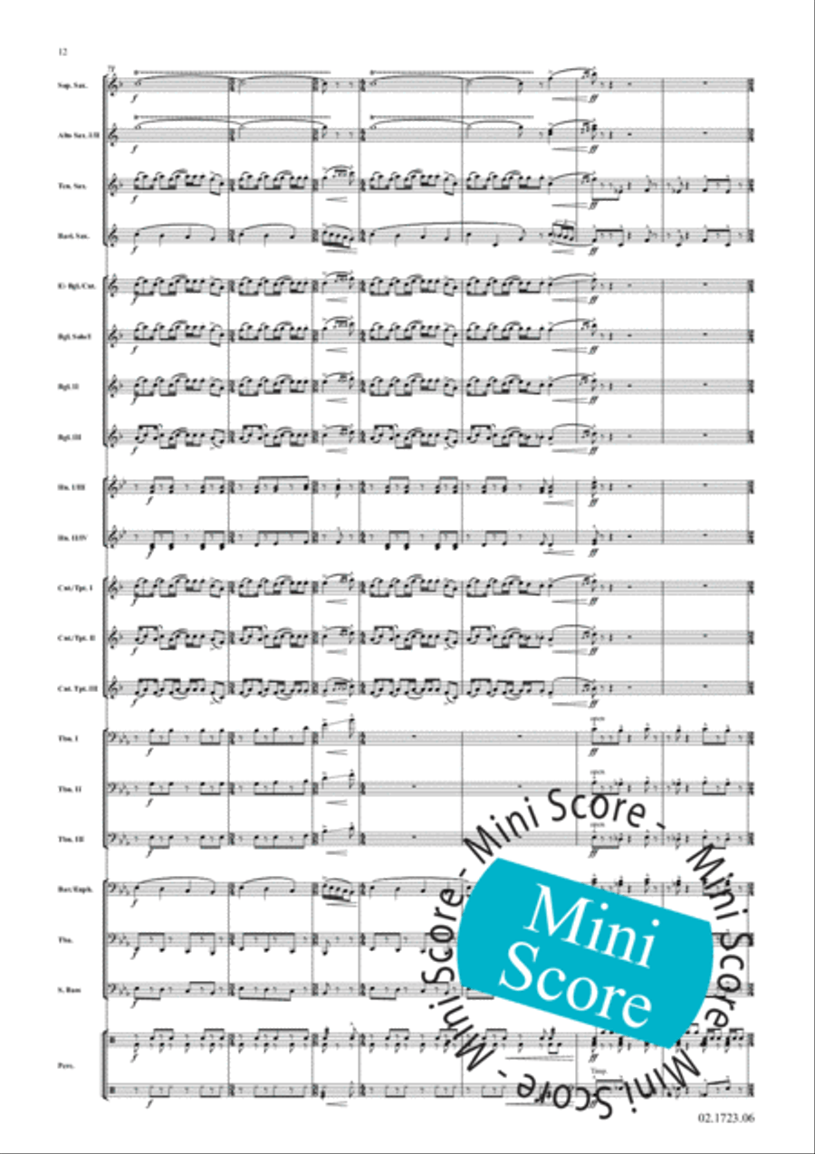 Cake Walk Phantasy Fanfare Band scores gallery preview page 16
