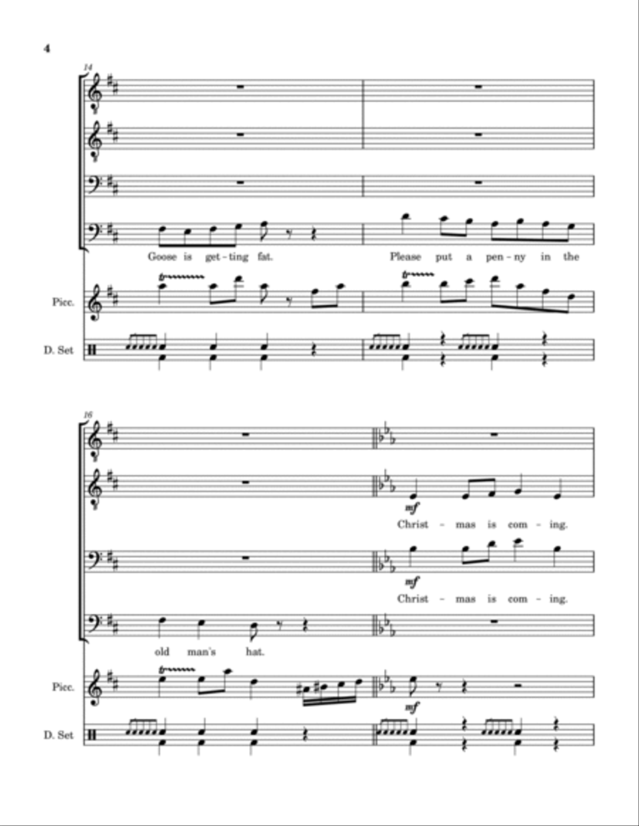 Christmas Is Coming ('round) TTBB scores gallery preview page 5