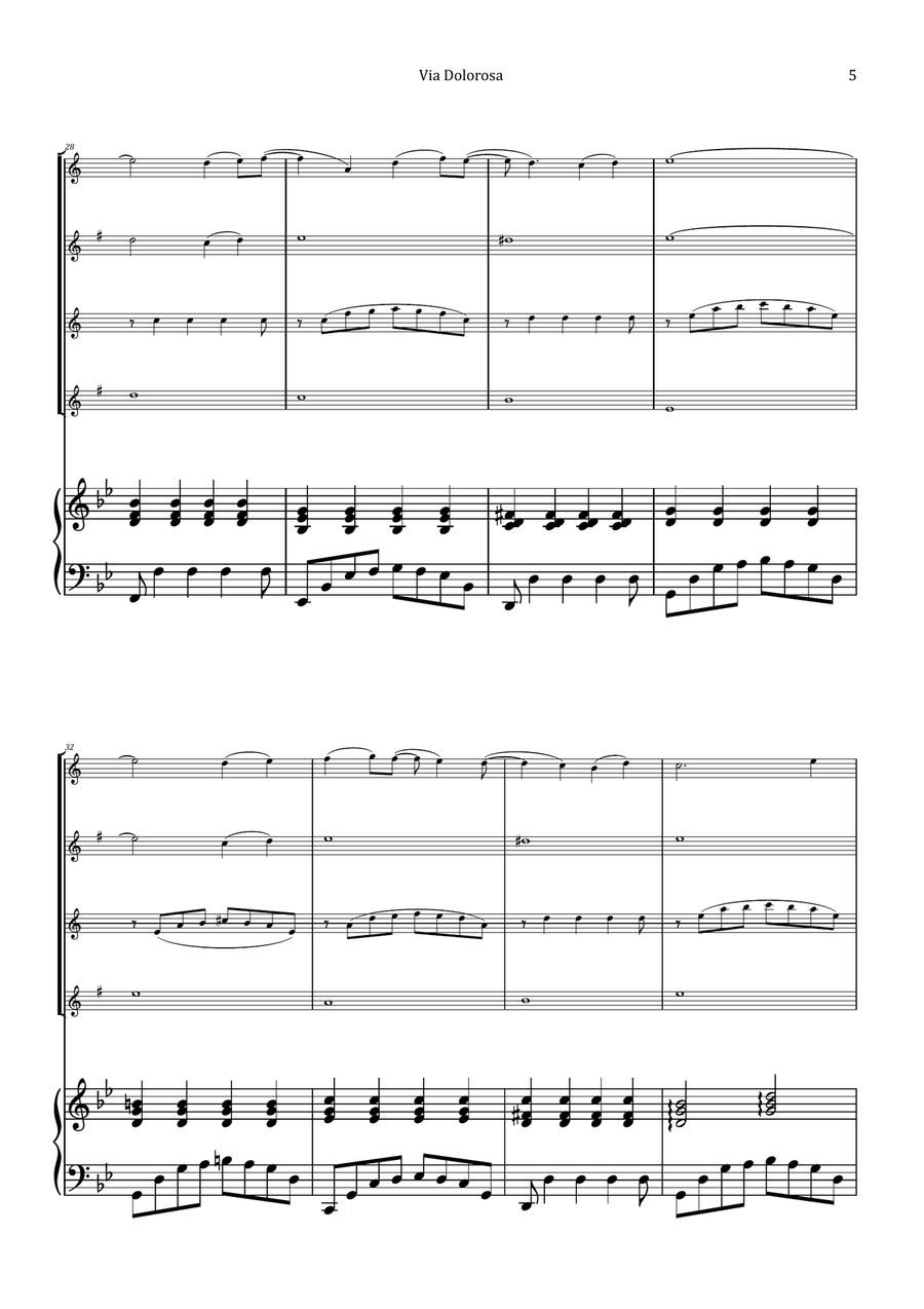 Via Dolorosa Saxophone Quartet scores gallery preview page 5