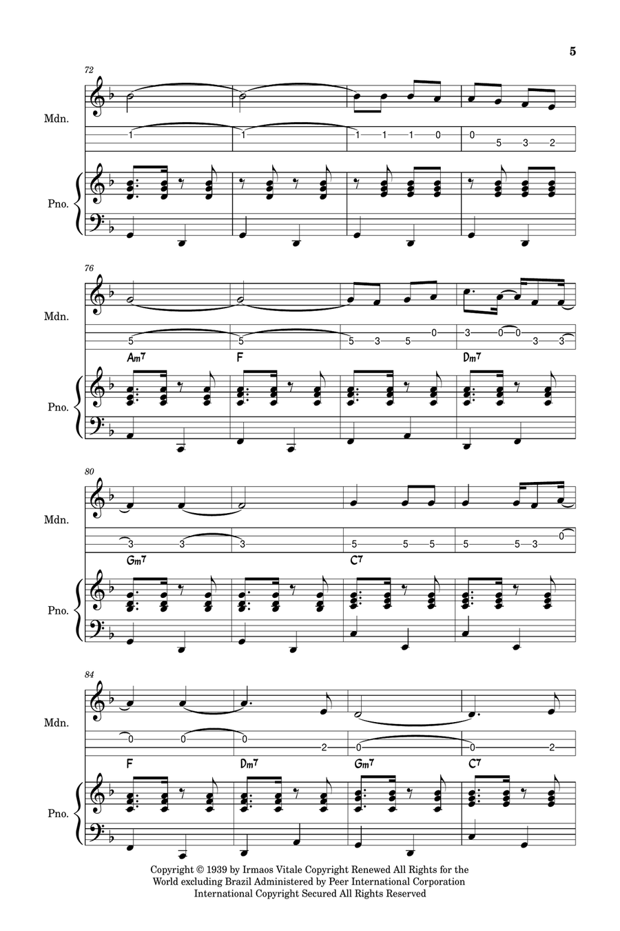 Aquarela Brasileira (Aquarela Do Brasil) (Brasil) Mandolin scores gallery preview page 5