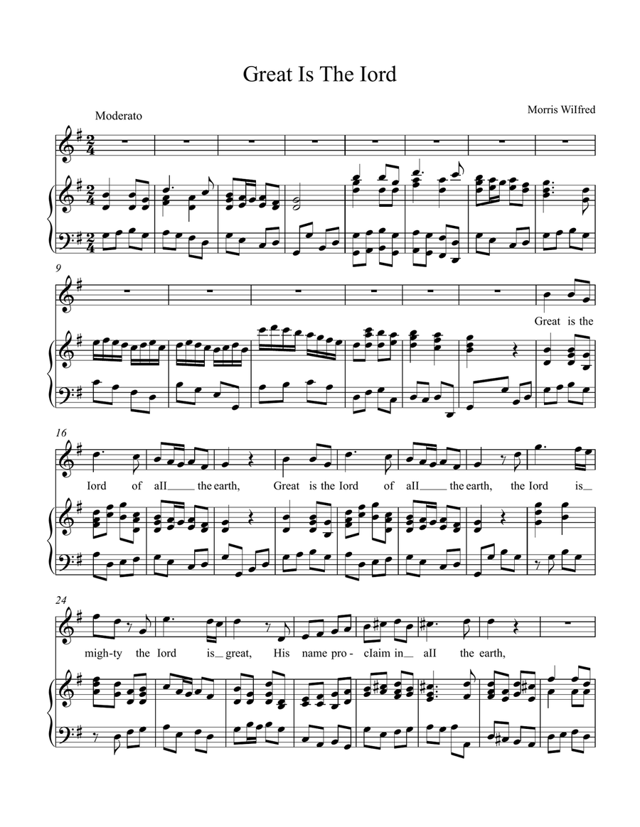 Great is the Lord Voice scores gallery preview page 1