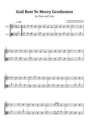 God Rest Ye Merry Gentlemen (Flute and Viola) - Beginner Level
