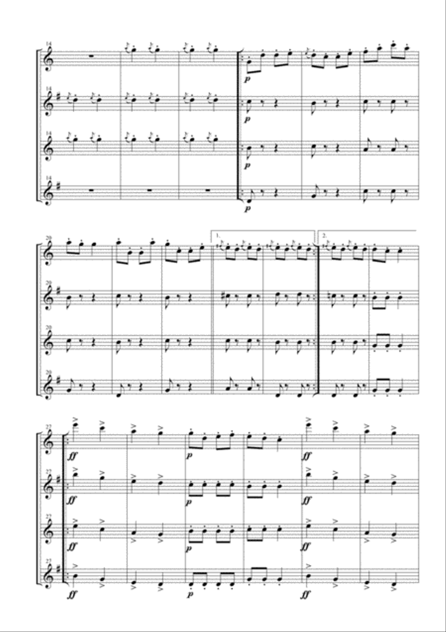 Infernal Galop (Can Can) for Saxophone Quartet Saxophone Quartet scores gallery preview page 2