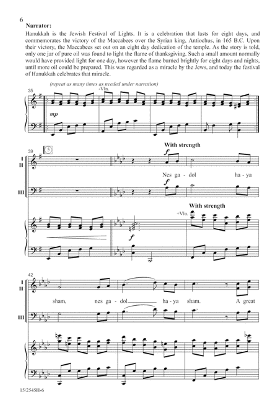 A Hanukkah Remembrance 3-Part scores gallery preview page 6