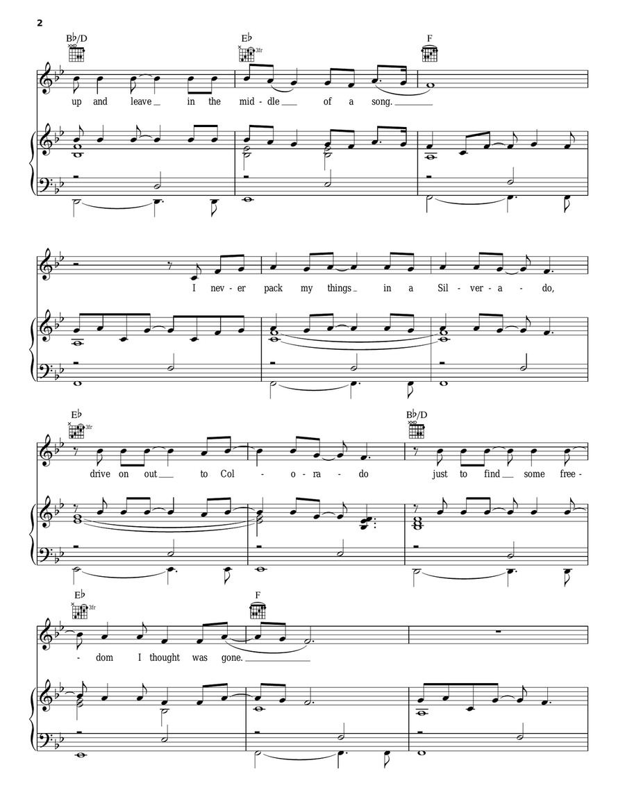 Things I'd Never Do Things I'd Never Do Piano, Vocal, Guitar scores gallery preview page 2