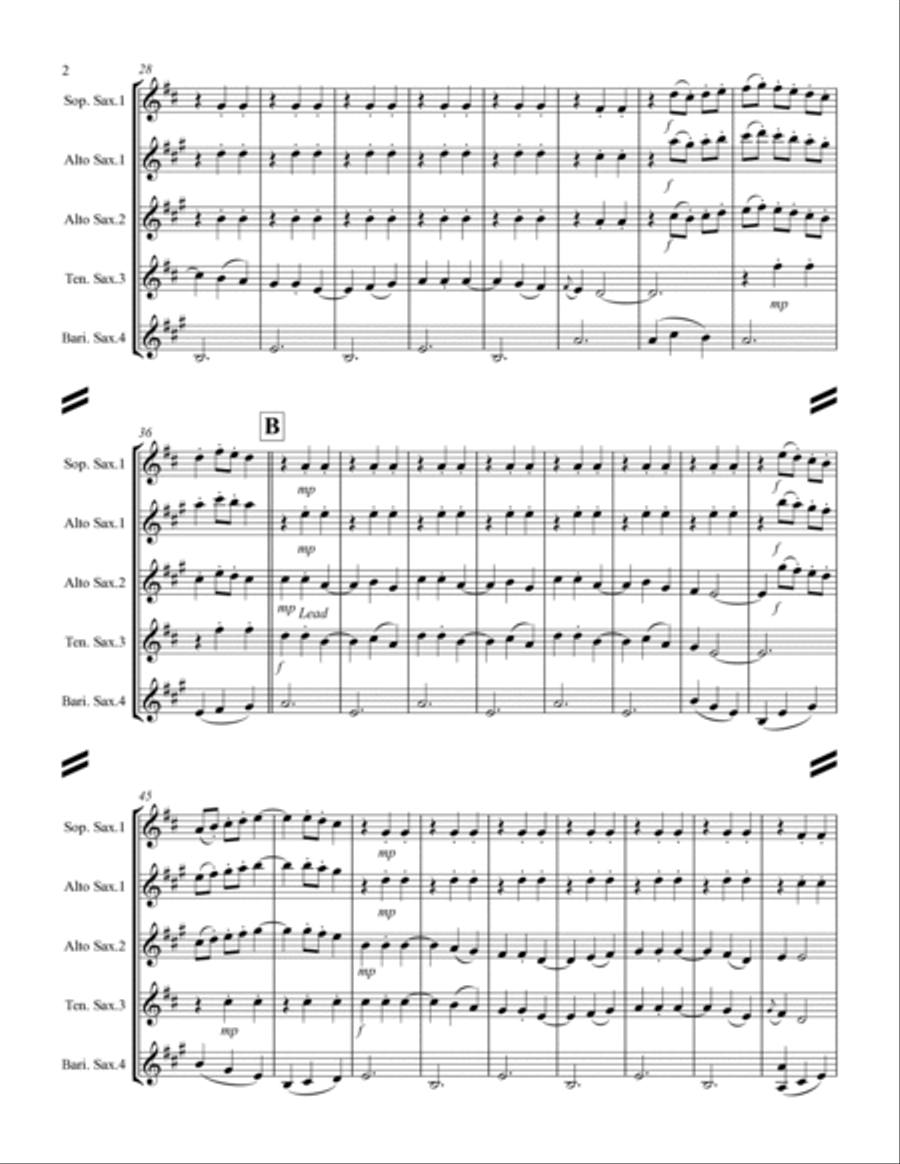 Cielito lindo (for Saxophone Quartet SATB or AATB) Saxophone Quartet scores gallery preview page 3