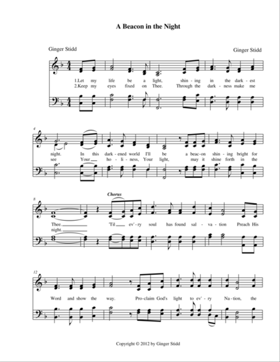 A Beacon in the Night A Beacon in the Night Vocal Duet scores gallery preview page 1