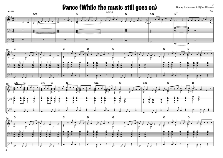 Dance (while The Music Still Goes On) Small Ensemble scores gallery preview page 4