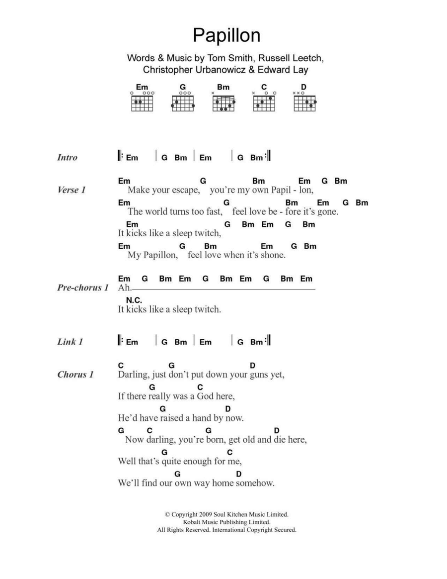Papillon Acoustic Guitar scores gallery preview page 1