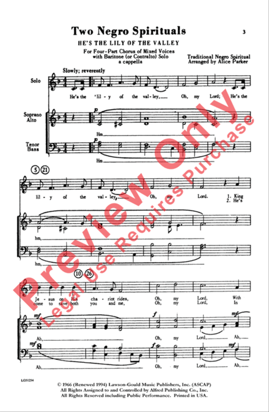 Two Negro Spirituals 4-Part scores gallery preview page 2