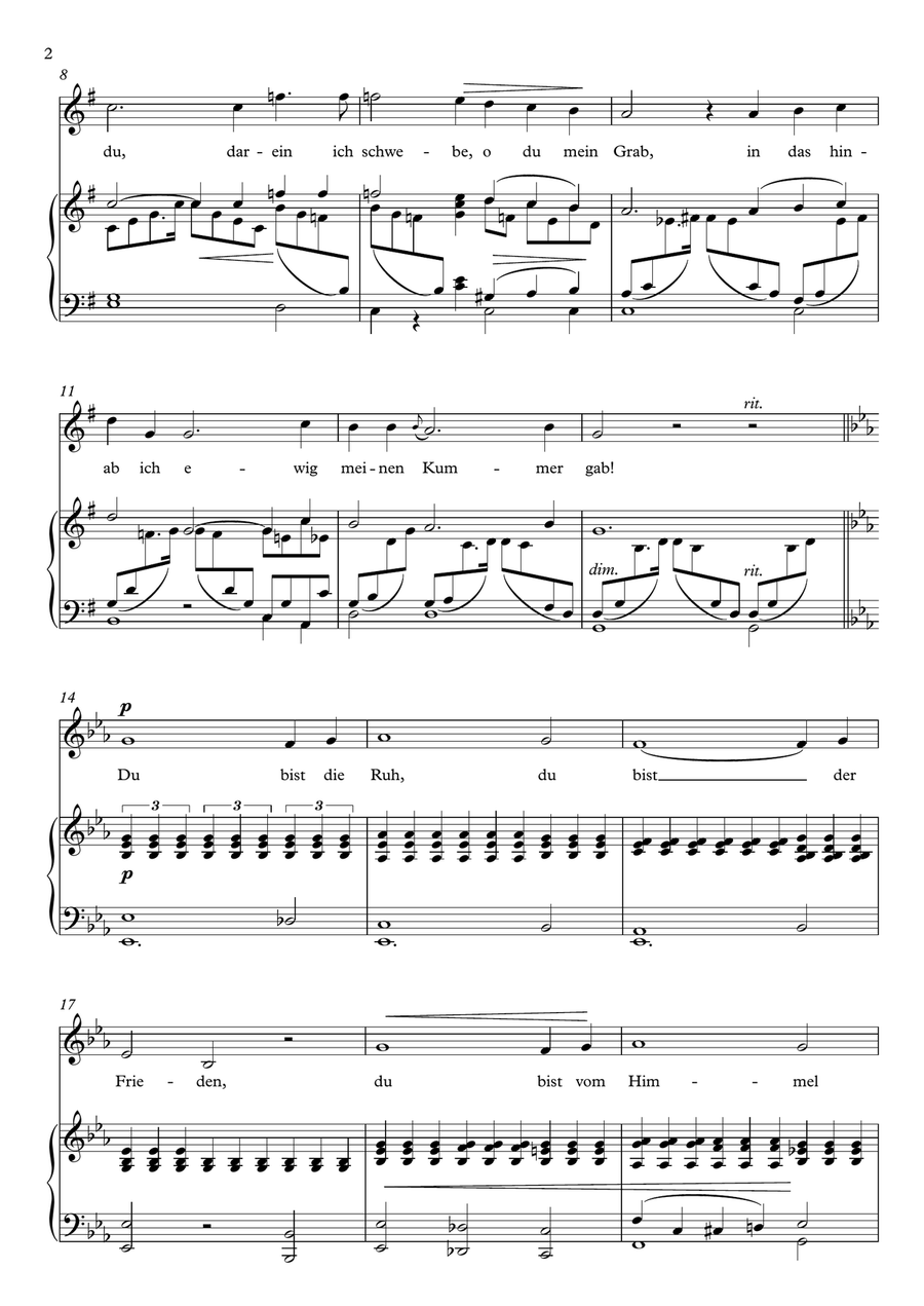 Widmung (G Major) Piano, Vocal scores gallery preview page 3