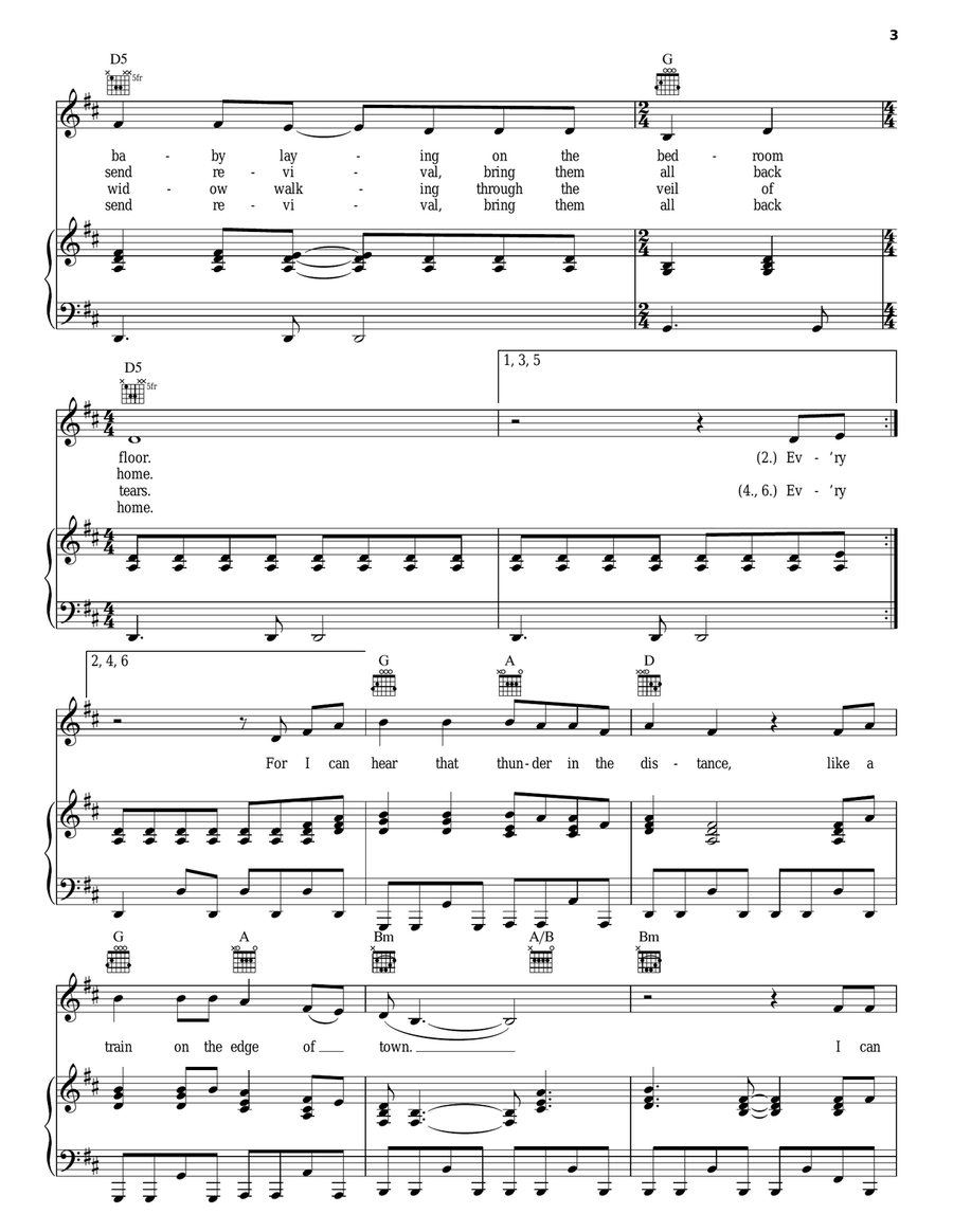 Revival Revival Piano, Vocal, Guitar scores gallery preview page 3
