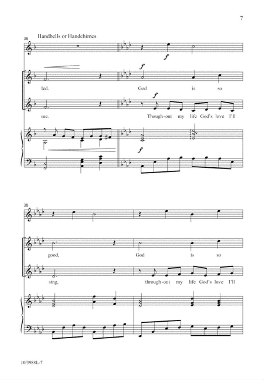 God Is So Good Unison Choir scores gallery preview page 7