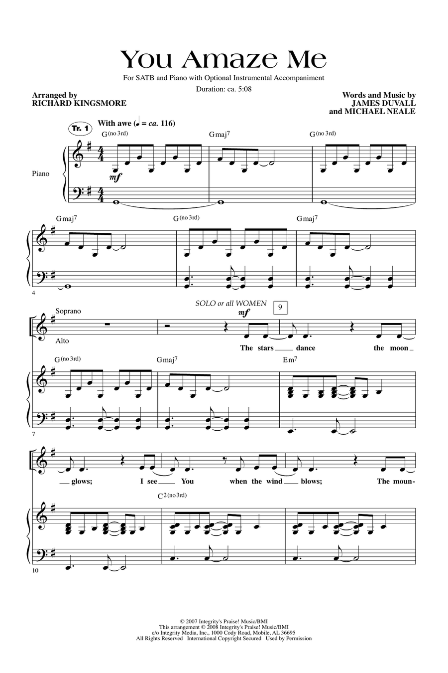 You Amaze Me 4-Part scores gallery preview page 1