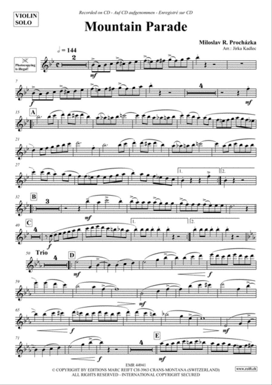 Mountain Parade Violin Solo scores gallery preview page 2
