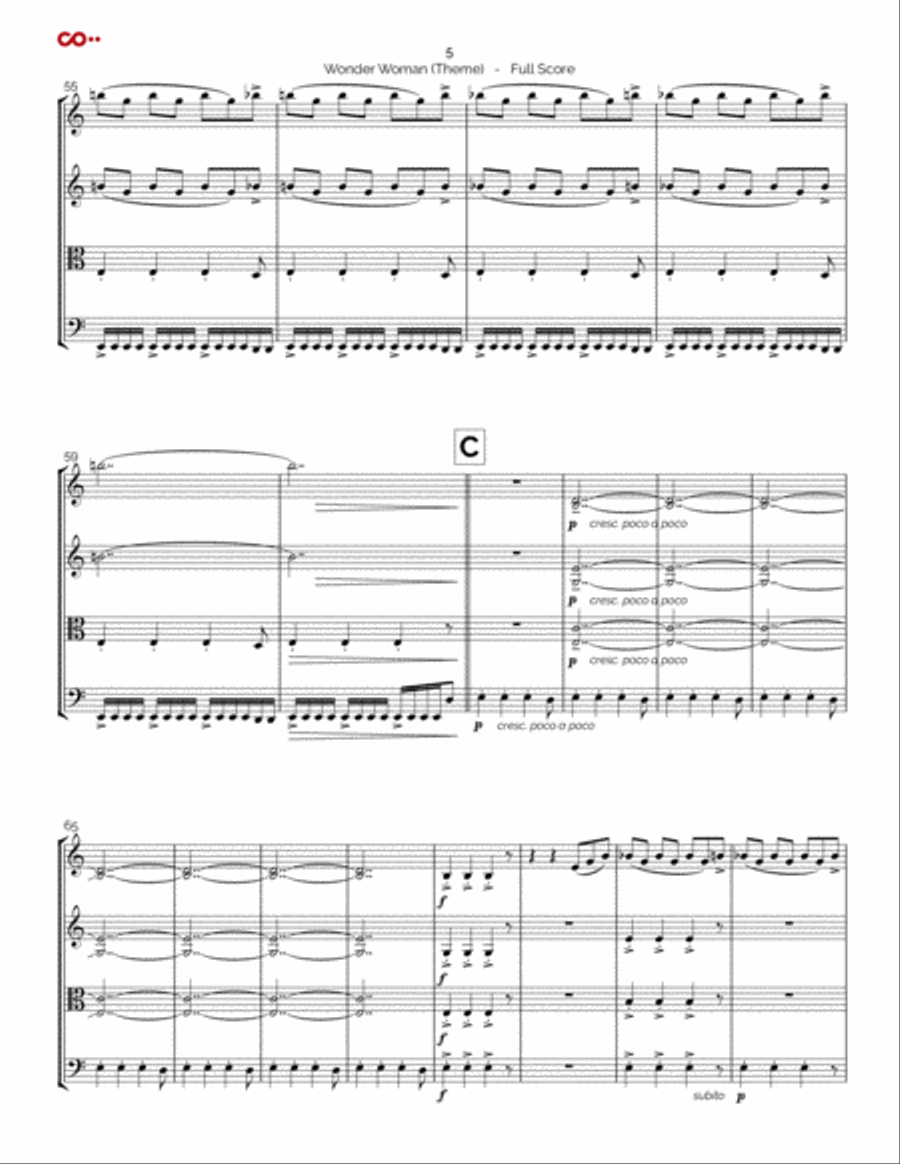 Batman V Superman - End Credits Pt 3 String Quartet scores gallery preview page 5
