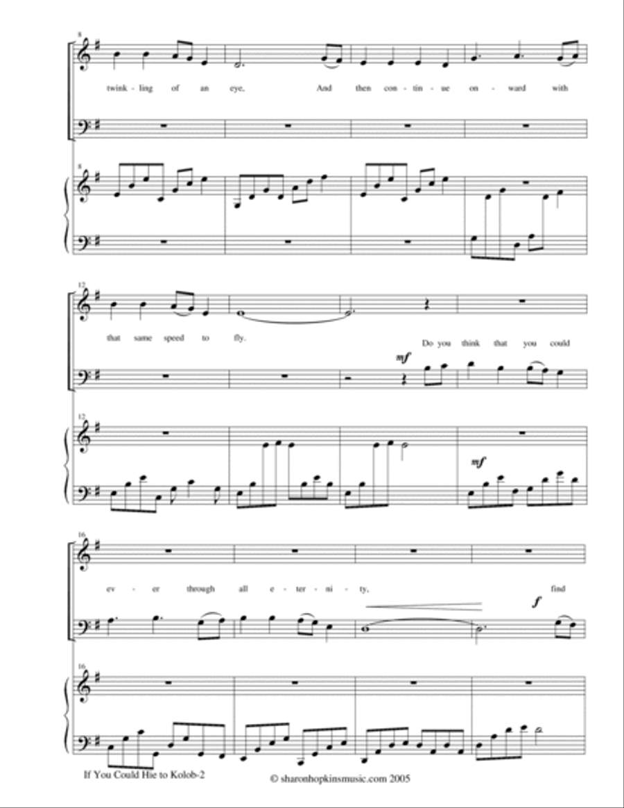 If You Could Hie to Kolob SATB 4-Part scores gallery preview page 2