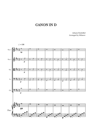 Book cover for Canon in D | Pachelbel | String Quintet | Piano accompaniment