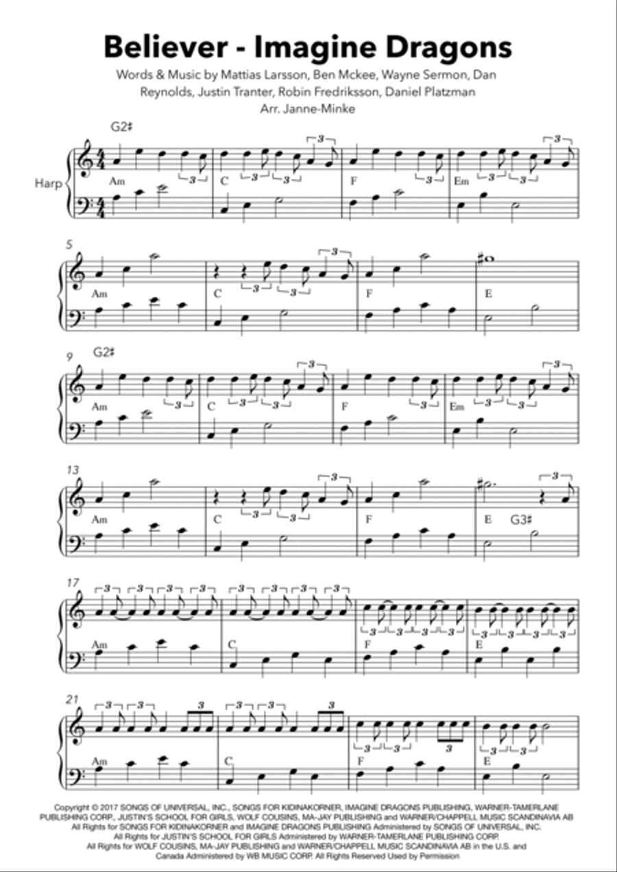 Believer Harp scores gallery preview page 2