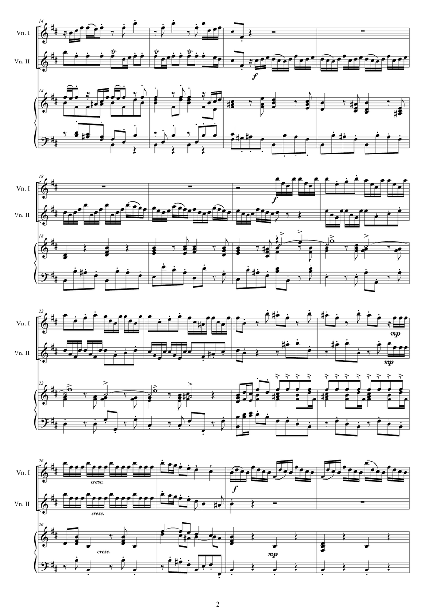Vivaldi - Violin Concerto No.10 in B minor RV 580 Op.3 for Two Violins and Piano Violin Solo scores gallery preview page 2