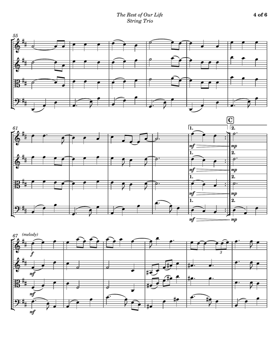 The Rest Of Our Life String Trio scores gallery preview page 4