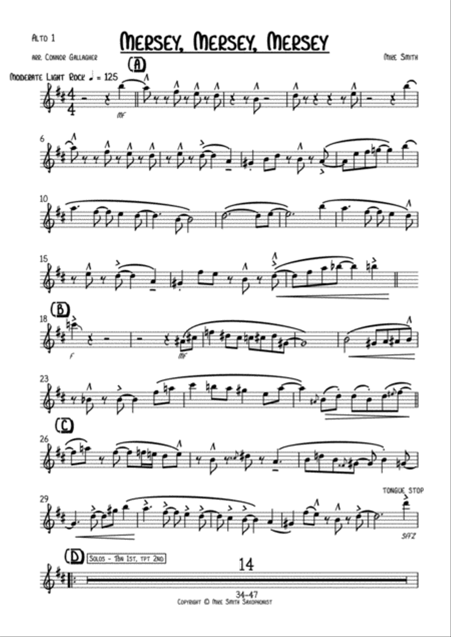 Mersey Mersey Mersey (Big Band) Jazz Ensemble scores gallery preview page 1