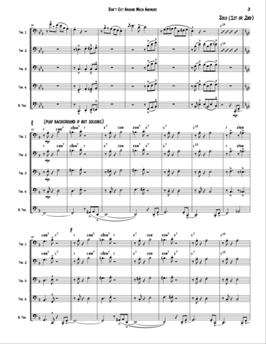 Don't Get Around Much Anymore Brass Quintet scores gallery preview page 3