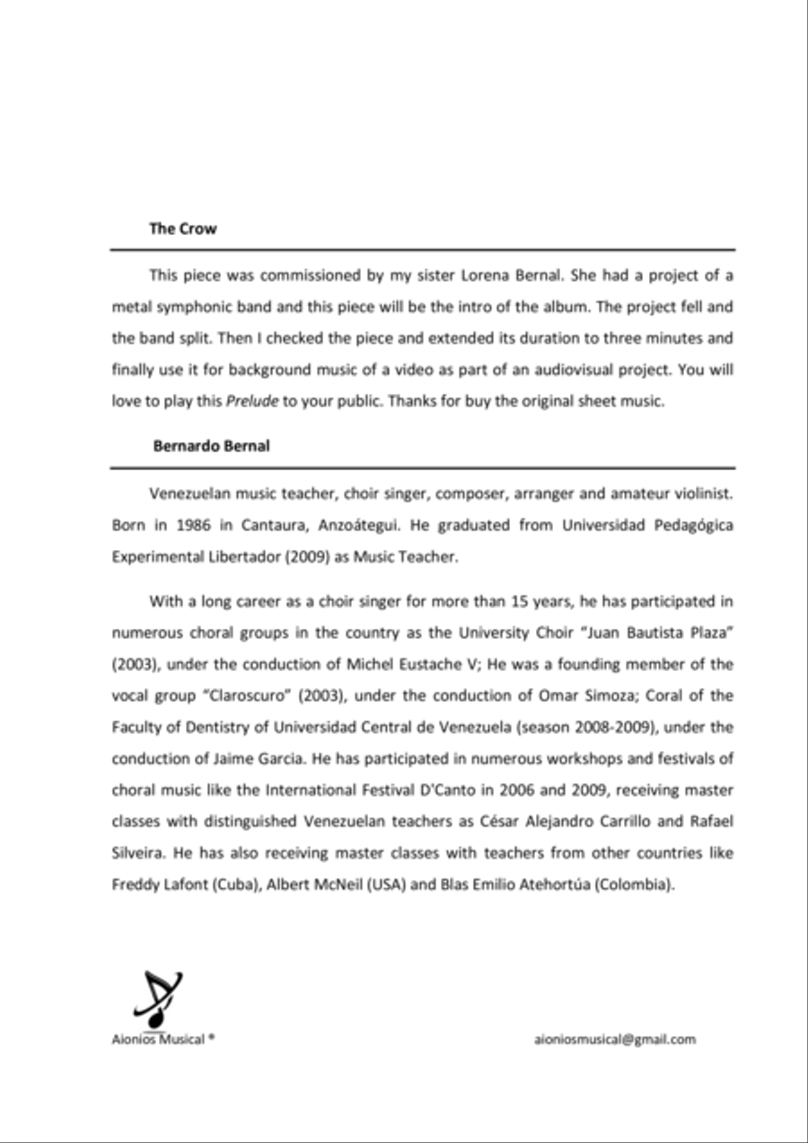 The Crow - Celesta, Organ and String Orchestra (Score and Set of Parts) String Orchestra scores gallery preview page 2