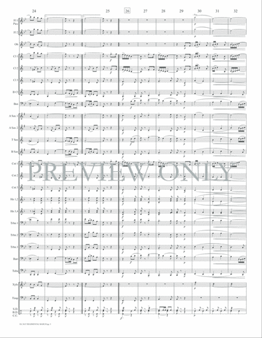 R.C.M.P. Regimental March Concert Band scores gallery preview page 6