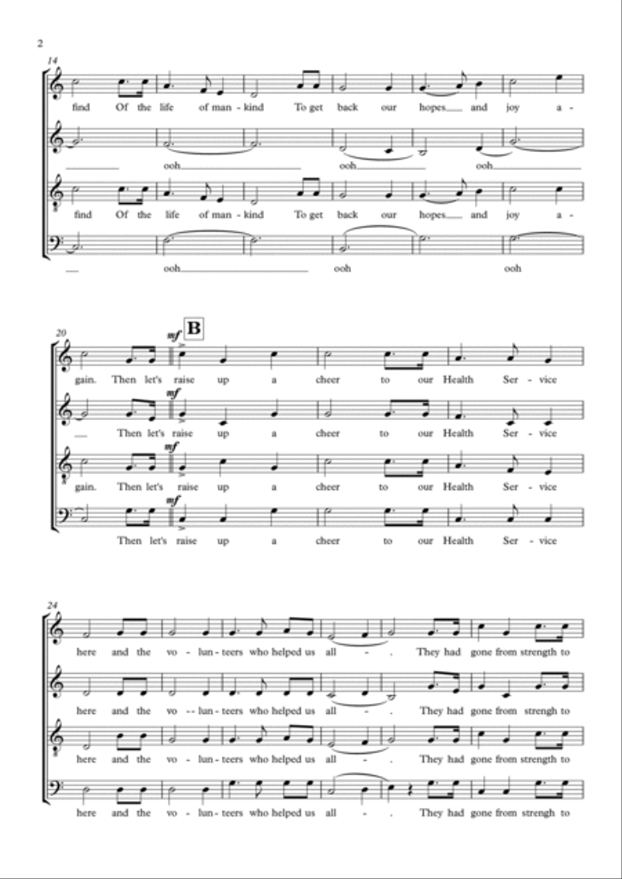 Let's Raise Up A Cheer SATB score 4-Part scores gallery preview page 2