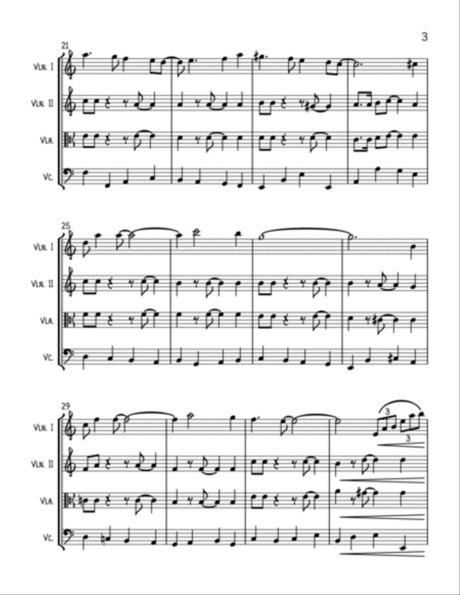 Fly Me To The Moon (in Other Words) String Quartet scores gallery preview page 3