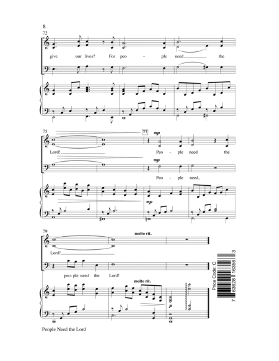 People Need the Lord 3-Part scores gallery preview page 8