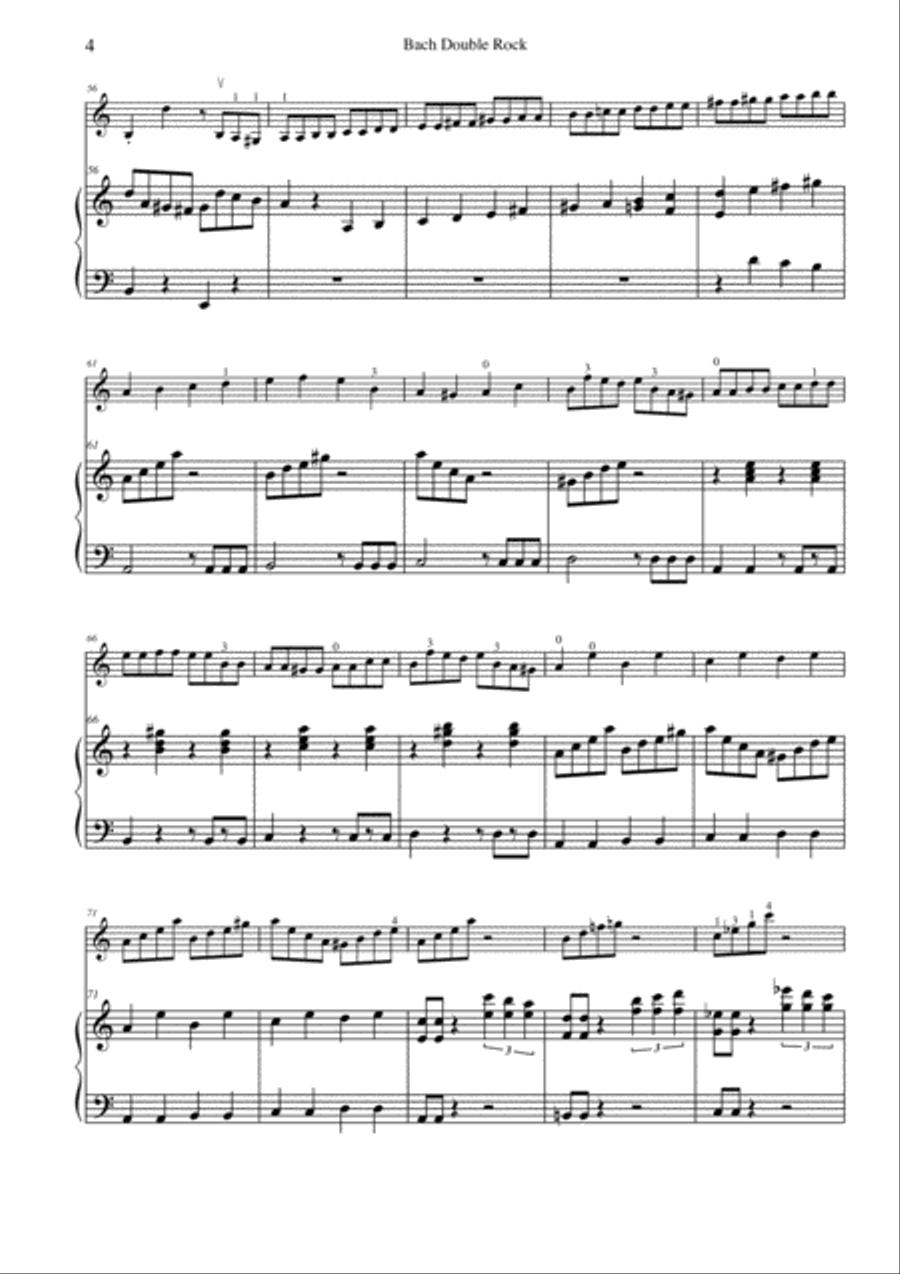 Bach Double Rock Violin Solo scores gallery preview page 4