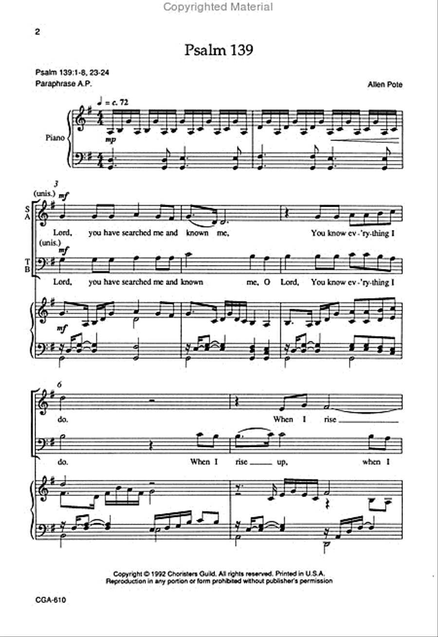 Psalm 139 4-Part scores gallery preview page 2