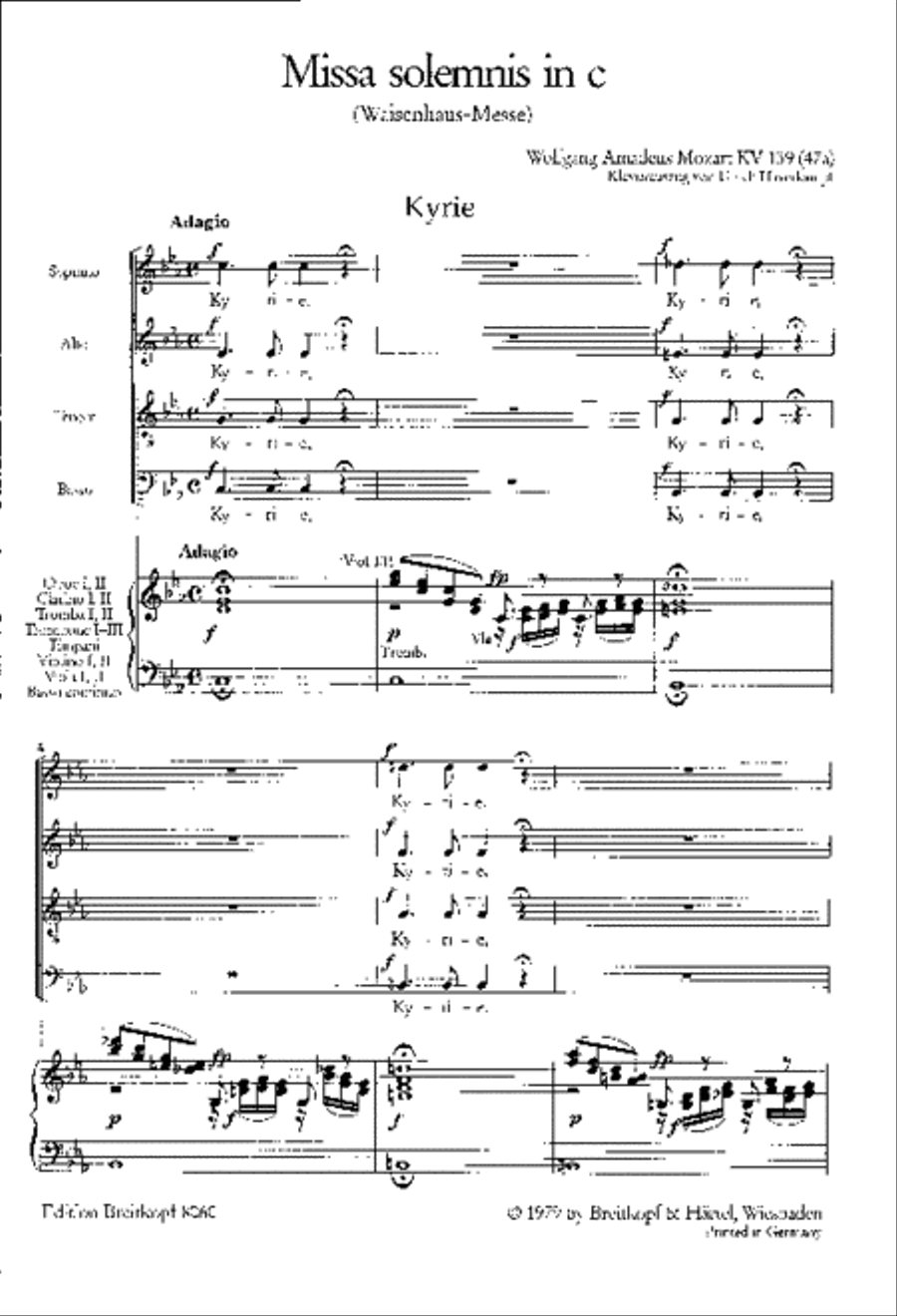 Missa solemnis in c K. 139 (47a) 4-Part scores gallery preview page 2