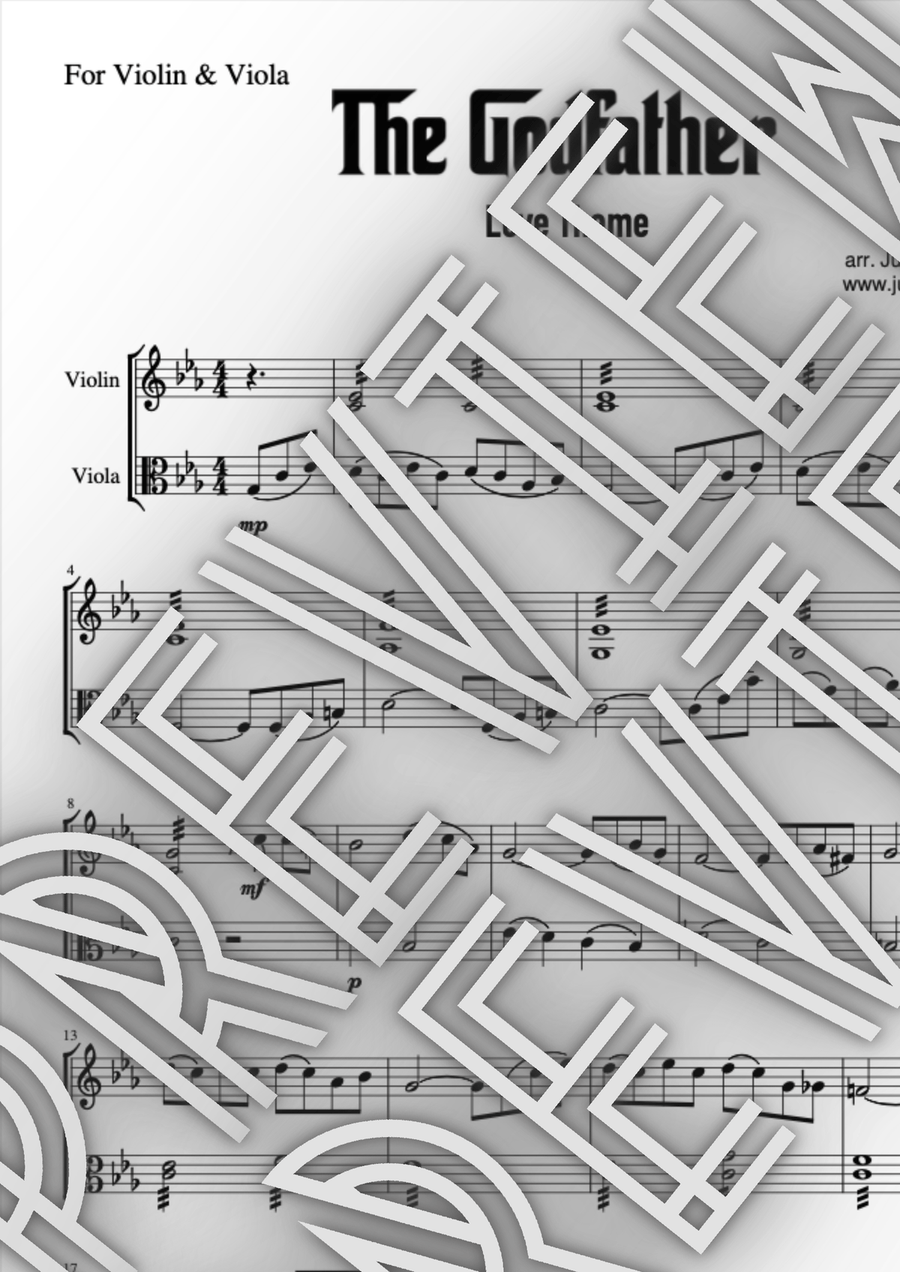 The Godfather (love Theme) String Duet scores gallery preview page 1