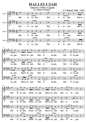 Hallelujah (G F Handel) A Cappella in E major TTBB