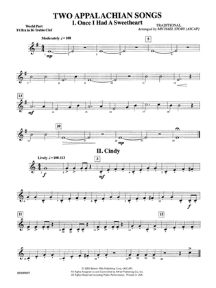 Two Appalachian Songs (I. "Once I Had a Sweetheart," II. "Cindy"): WP B-flat Tuba T.C.