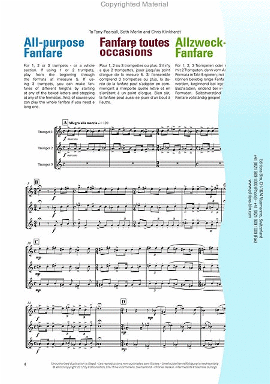 Intermediate Ensemble Outings Trumpet scores gallery preview page 4