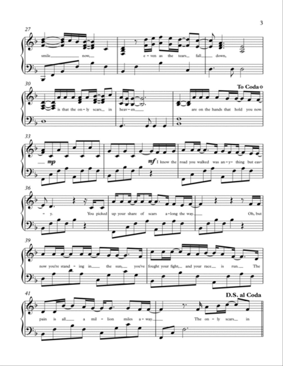Scars In Heaven Piano Solo scores gallery preview page 3
