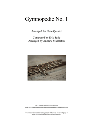 Book cover for Gymnopedie No. 1 arranged for Flute Quintet