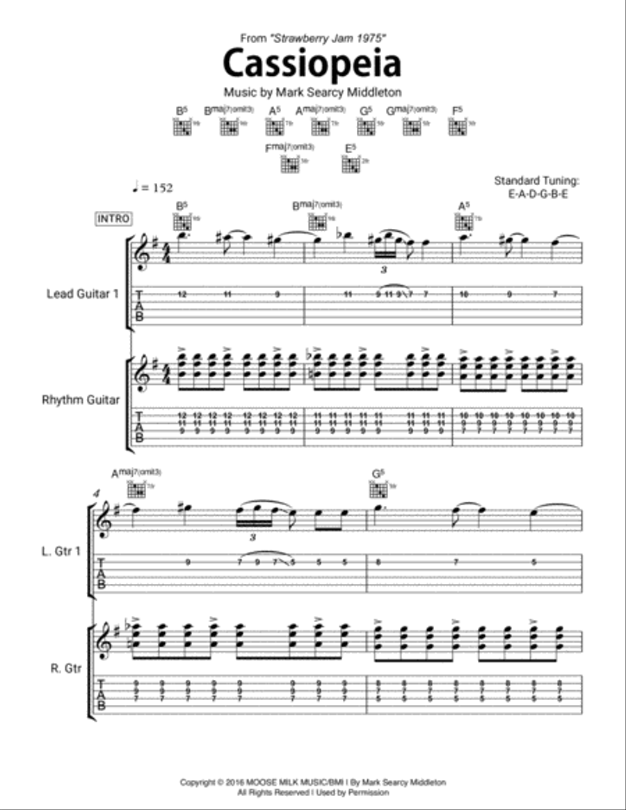 Cassiopeia Electric Guitar scores gallery preview page 1