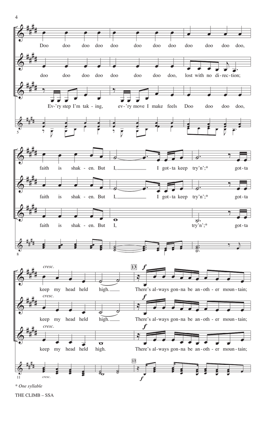 The Climb (from Hannah Montana: The Movie) (arr. Deke Sharon) SSA scores gallery preview page 2