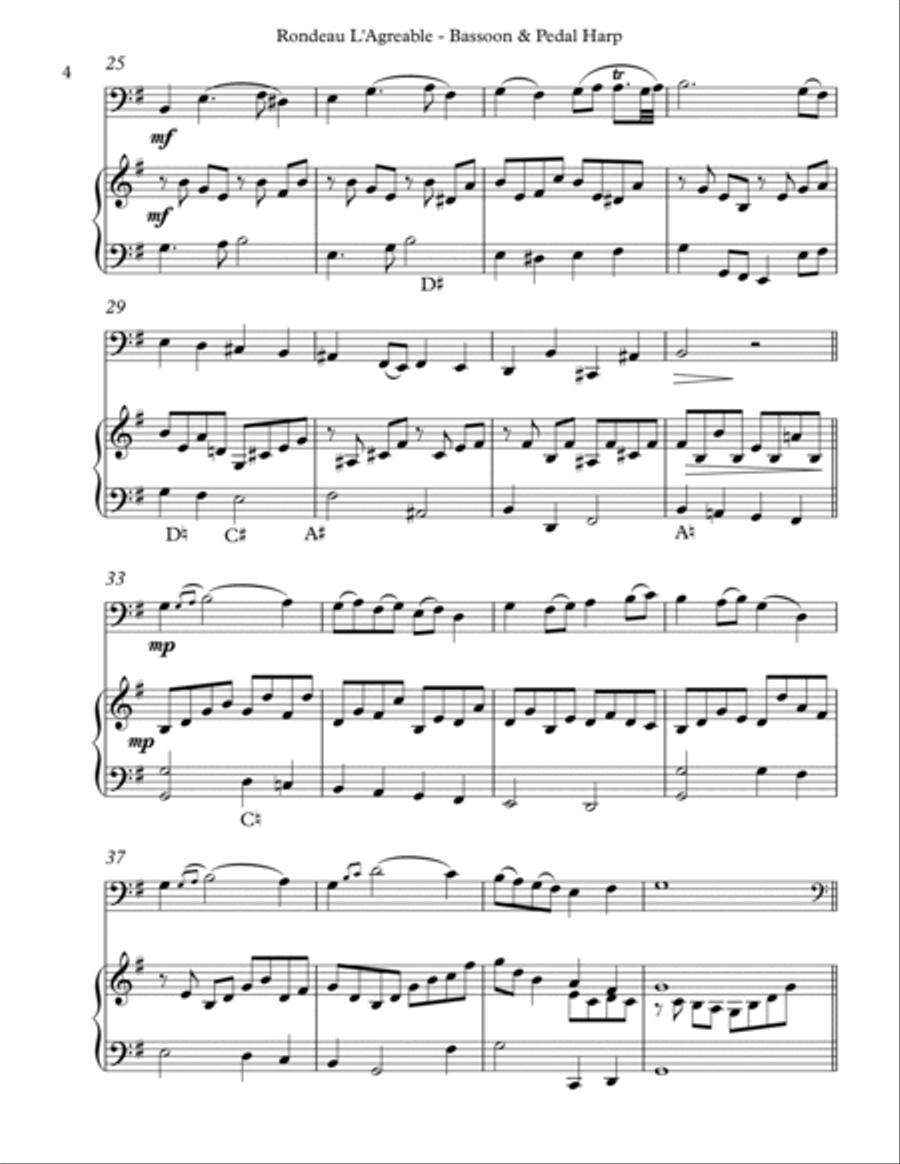 Rondeau L’Agreable, Duet for Bassoon & Pedal Harp image number null
